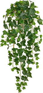 Hollyone Artificial Hanging Plants Potted 31.4" Fake Ivy Vine Faux Ivy Leaves Hanging Greenery Plant in White Pot for Home Indoor Wall House Room Patio Shelf Office Decor