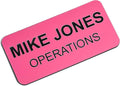 Custom Engraved Name Tag Badges – Personalized Identification with Pin or Magnetic Backing, 1.5 Inch x 3 Inches, Pink/Black