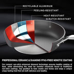 MsMk Small Egg Pan，8 1/2 inch Titanium and Ceramic Nonstick Omelette Pan，Small Frying Pan Safe for Induction，Scratch-resistant，Oven Safe to 700°F Pan for Cooking, Dishwasher Safe