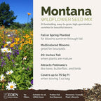 Eden Brothers Montana Wildflower Mixed Seeds for Planting, 1 oz, 30,000+ Seeds with Foxglove, Bluebell | Attracts Pollinators, Plant in Spring or Fall, Zones