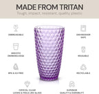 BELLAFORTE Shatterproof Tritan Plastic Tall Tumbler, 19oz Drinking Glasses Set of 4 - Laguna Beach Unbreakable Outdoor Drinkware for Party, Poolside, Indoor Use - Dishwasher Safe, BPA Free - Purple