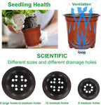 Augshy Nursery Pot, 75 Pcs 4", 5", 6" Plastic Plant Nursery Seed Starting Pots for Indoor Outdoor Succulent Seedling Cutting Transplanting