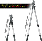 26-41 Inch Extendable Anvil Loppers, Sync Drive Power Lever Tree Trimmers, Telescopic Pruners Heavy Duty, 2 Inch Cutting Capacity