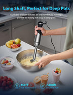 Immersion Blender Handheld Hand Blender, Speed Settings, Stainless Steel, Black