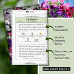 Sow Right Seeds - Dwarf Mixed Petunia Seeds to Plant - Full instructions for Planting and Growing a Flower Garden - Non-GMO Heirloom Seeds - Annual Hanging Basket Flower - Wonderful Gardening Gift (3)