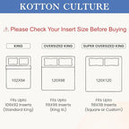 Kotton Culture 120"x98" 3 Pc Oversized King Duvet Cover Set 100% Egyptian Cotton - 600 TC Comforter Cover, Zipper Closure & Corner Ties - Fits Large King Inserts (Oversized King,Taupe)