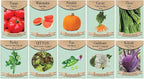 Vegetable & Herb Seed Set - 10 Varieties of Non-GMO Heirloom Premium Seeds for Planting - Beefsteak Tomato, Cauliflower, Mixed Greens, and More!