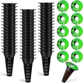 Cunhill 100 Pcs Hydroponic Growing Kit Include 50 Pcs Plant Replacement Basket Containers and 50 Pcs Seed Pot Label Compatible with Hydroponic Growing System(0.5 Inch,Black)