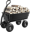 GarveeLife Poly Dump Cart - Heavy Duty 1200lbs Garden Cart with Quick-Release Dumping 13" Tires, Utility Wagon for Yard Work, Landscaping, Gardening