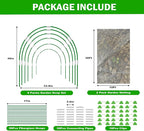 Garden Mesh Netting Kit, 2 Pack 10x30FT White Ultra Fine Netting & 8FT Fiberglass Garden Hoops, Garden Netting with Frame for Raised Beds, Garden Hoops and Netting for Row Cover, Plant Insect Barrier