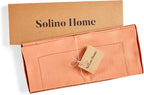 Solino Home Linen Coral Hemstitch Table Runner 60 Inches - 100% Pure Linen Small Table Runner 14 x 60 Inch Ideal for Dresser and Coffee Tables - Classic Hemstitch