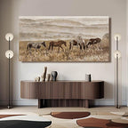 VAYIMDH Landscape Wall Art Print Animal Canvas Wall Picture Wall Decorations for Bedroom 24"x48" Beige and Gold Hanging Art Posters for Office