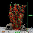 DSkoiph 2 pcs Aquarium Decor Plastic Plants Extra Large 21 Inches Artificial Fish Tank Plants Tall Fish Tank Decorations Artificial Green Water Plants (Wine)