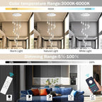 18 Light Modern Glam Crystal Chandelier for High Ceiling LED Dimmable Ceiling Pendant Light Staircase Foyer Enterway Living Room Chandelier Lighting Antique Silver