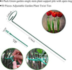 Plant Stake Support - 6 Pack, Garden Single Stem Support Stake Plant Cage Support Rings, Single Stem Plant Support Stakes, Plant Twist Ties, for Flowers Amaryllis Tomatoes Peony Lily Rose (15.9 inch)