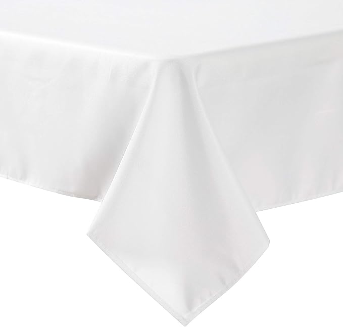CupuamonSquare Tablecloth 70x70 inch Washable Polyester Fabric Table Cloth for Wedding Party Dining Banquet Decoration（70x70,White）