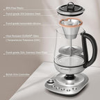 BUYDEEM K176 Tea Maker, Multifunctional Stainless Steel Electric Kettle for Tea and Coffee Brewing, Auto Keep Warm, 5 Flavor Controls, 1.5L