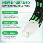 Garden Hose 50 ft Water Hose Flexible Non-Expandable Outdoor Heavy Duty Lightweight Leakproof Kink-free flex Watering Hose Pipe with Nozzl for 3/4 inch Fitting Yard Lawn Outside Car Wash
