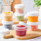 TUZAZO 4 Oz Food Storage Containers with Screw Lids, 12-Count BPA Free Small Snack Plastic Freezer Container for Sauce, Jam and Puree, Reusable Plastic Ice Cream Containers