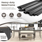 Tangkula Dining Table Set for 4, Kitchen Table and 2 Chairs for 4 with Bench, Additonal Storage Rack, 4 Piece Dining Table Set for Small Space, Apartment