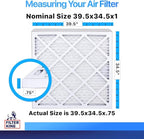 Filter King 39.5x34.5x1 Air Filter | 4-PACK | MERV 8 HVAC Pleated A/C Furnace Filters | MADE IN USA | Actual Size: 39.5 x 34.5 x .75"
