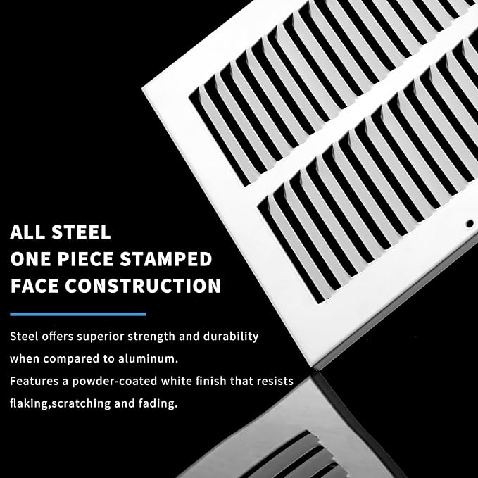 20x6 Air Register(Duct Opening Size),Air Return Vent Cover,Flat Vent Cover,Rejillas De Aire Acondicionado para Casa,Return Air Grilles,Outer Dimensions:21.75"Wx7.75"H(20"W x 6"H, Duct Opening)