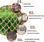 Natural Jute Hemp Rope Net,8mm Thick Safety Anti-Fall for Children Pet,Balcony Stairs Garden Playground Protection Net,Indoor & Outdoor Decor (Size:2M*3M(6.5FT*9.8FT))