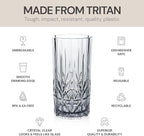 BELLAFORTE Shatterproof Tritan Tall Tumbler Set of 4, 18oz - Myrtle Beach Drinking Glasses - Unbreakable Plastic Glasses Drinking for Gift, Party, New Year - BPA Free - Dishwasher Safe - Smoke Gray