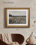 VIYYIEA Gold Framed Wall Art Canvas Print Home Decor Landscape Room Decor Art Meadow with Flowers Vintage Wall Art Decor Modern Farmhouse Decor Cottagecore Prints Bedroom Bathroom Office 13x16in