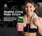 Rechargeable Smoothie Blender 700ml – Portable Mini Travel Blender for Shakes and Smoothies with Six Stainless Steel Blades and USB Charging (Black and Green)