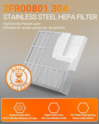Replacement for perfect fry Filter 83543, 2-Stage Air Filter 2FK001 Fit for Ventless/Hoodless Commercial Perfect Deep Fryers DSE/DSA, PFA/PFC & SFC - Includes White Carbon Filter & Metal HEPA Filter