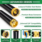 Garden Hose 50 ft Flexible Non-Expandable Water Hose Kink-Free Ultra Lightweight Leak-Proof Durable Portable Wear-Resistant Hoses Pipe with 3/4" Brass Fittings for Outdoor Yard Lawn Car Wash
