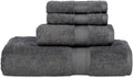 Casa Lino 100% Cotton Bath Towels Set of 4 (1 Bath Towel, 1 Hand Towel & 2 Wash Cloths) - Bathroom Towels and Washcloths Set - Complete Bathroom Set - Guest Room Essentials - (Charcoal Black)
