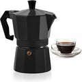 Mixpresso Black 3 Cup Moka Pot Cuban Coffee Maker, Moka Pot for Gas, Electric Stove Top, Classic Italian Coffee Maker, Stovetop Espresso Maker, Camping Pot Makes 3 Espresso Cup 5 Oz