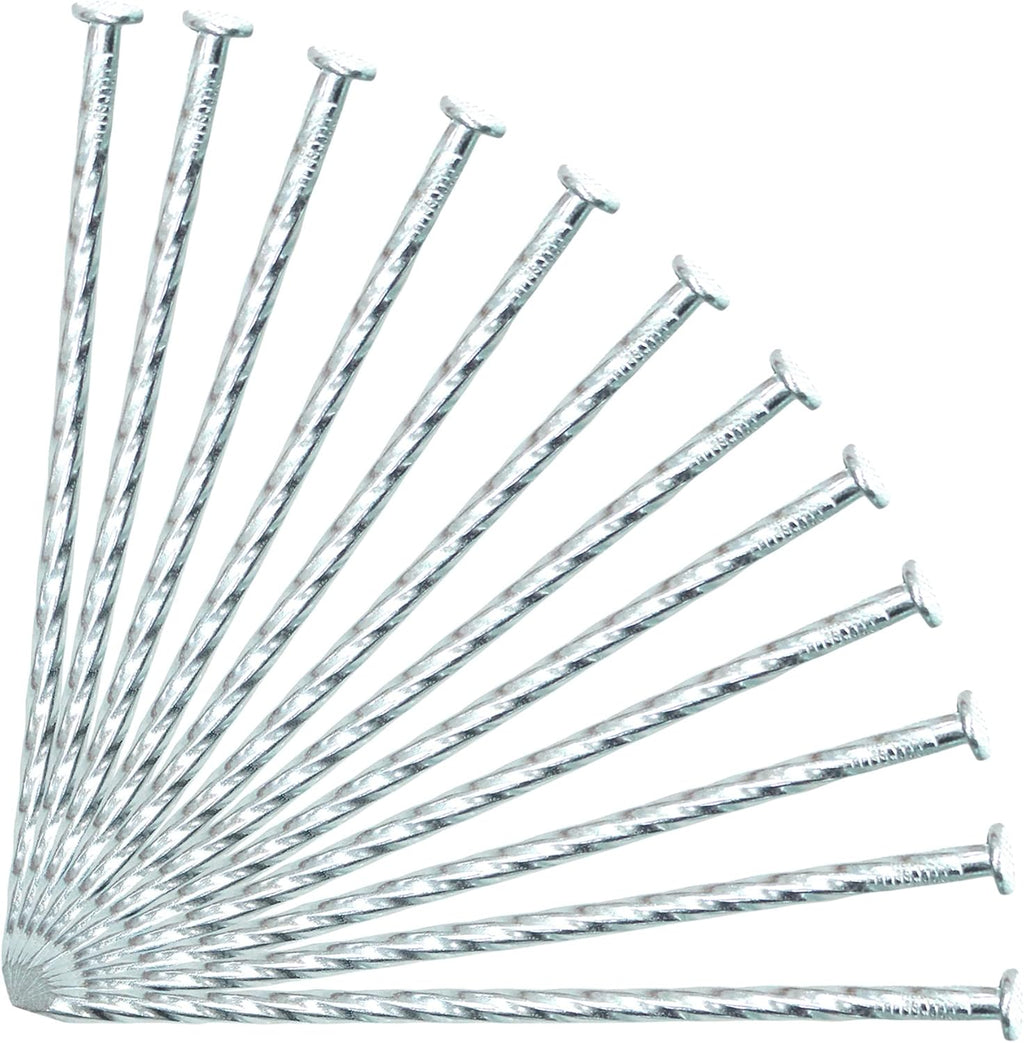 50/100/150 Pack 6" Solid Galvanized Non-Rust Metal Garden Stakes Spiral Landscape Edging Anchors for Paver Edging, Gardening, House Construction, etc (150)