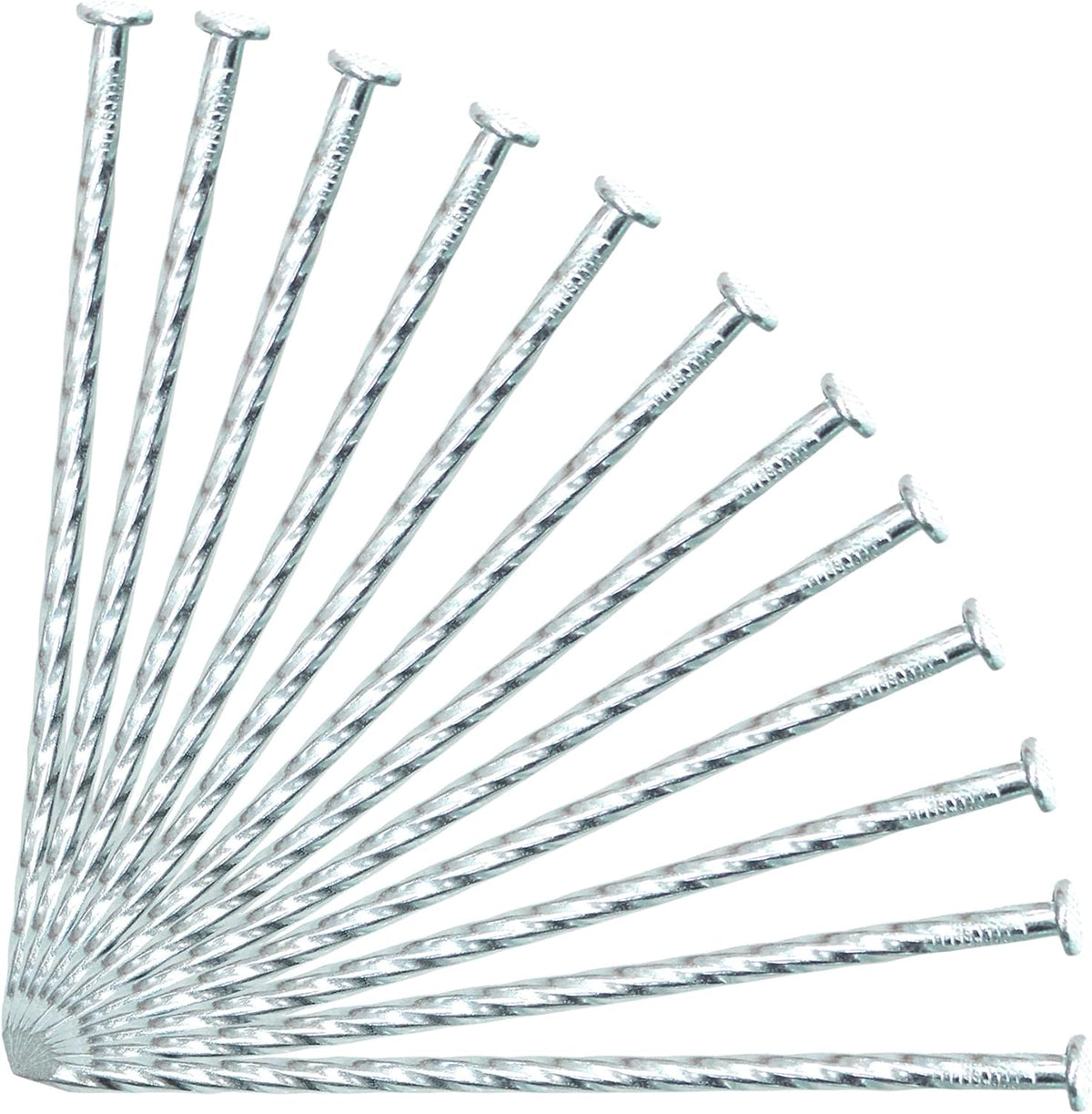 50/100/150 Pack 6" Solid Galvanized Non-Rust Metal Garden Stakes Spiral Landscape Edging Anchors for Paver Edging, Gardening, House Construction, etc (150)
