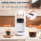 MK-603 Mini Multi Pod Coffee Maker with 9 oz Portable Coffe Cup, Hot/Cold Single Serve Espresso Machine, 4-in-1 Brewer Compatible with K Cup,Nes Original/DG Capsule and Ground,Black