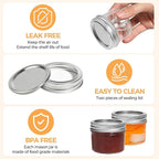 ComSaf Small Regular Mouth Mason Jars 4 oz, 24 Pcs Mini Mason Containers, Small Canning Jars, 4 oz Glass Jar with Lids for Mustards, Dipping Sauces, Jelly, DIY Candle Decor, Wedding Shower Favors