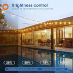 addlon 100FT(50FT*2) LED Outdoor String Lights Waterproof Patio Lights with Shatterproof ST38 Replaceable Bulbs, Dimmable Outside Hanging Light Connectable for Porch, Backyard, 2200K