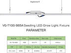 LED Grow Light Lamp for Indoor Plant Seedling Germination Vege Flower Growth,Full Spectrum CRI 90+ High Output White Light CCT 6500K,Isolated Dimming Driver with On/Off Switch,100 Watt,4Feet