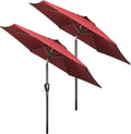 HealSmart 7.5ft Patio Umbrella with Push Button Tilt/Crank, Outdoor Table Market Yard Umbrella, 6 Sturdy Ribs for Garden, Deck, Backyard, Pool