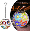 Solar Hanging Lantern Solar Outdoor Lanterns Mosaic Flower Outdoor Hanging Lights Outdoor Lights Waterproof Garden, Patio, Pathway & Yard Décor (Multi)