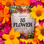 Gardeners Basics, Flower Seeds Packets for Planting 35 Individual Varieties Perennial, Annual, Wildflower Seeds for Planting Outdoors for Bees and Butterflies - Semillas de Flores Hermosas