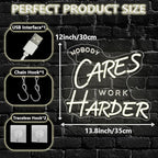 Nobody Cares Work Harder Neon Sign,Motivational Dimmable LED Light Signs for Wall Art Decor,Backdrop for Office Study Room Gym Bedroom Man Cave,Gift for Teen USB Powered（13.8"*11.9"）