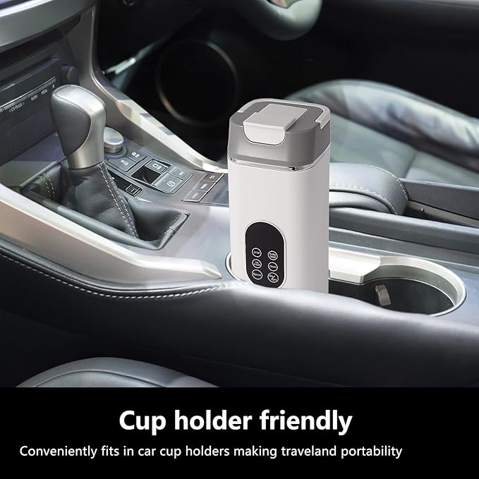 Portable Personal Blender with 12 Stainless Steel Blades – USB Rechargeable for Smoothie Shakes,14 Oz/420ML Cup and Extra Handle Lid, for Travel Sports Gym (White)