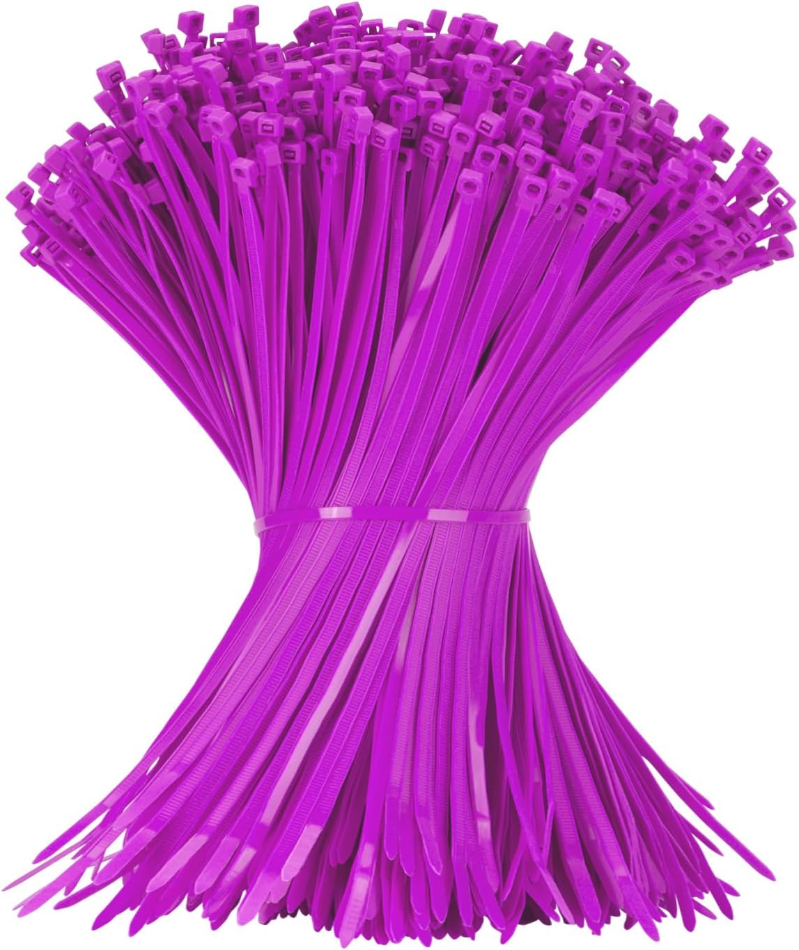 12 Inch Zip Ties Purple 1000 PCS, 50 Lbs- Heavy Duty Tensile Strength, Nylon PA66 UV Resistant Cable Ties for Indoor and Outdoor Use - Ideal for object bundling and fastening