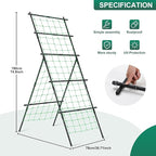 Cucumber Trellis A Frame Garden Trellis, Vertical Plant Support with Netting for Raised Bed Backyard Gardening, PE Coated Steel Climbing Trellis for Cucumbers Tomatoes Beans