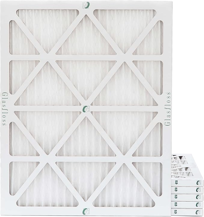 Glasfloss 21-1/2 x 23-5/16 x 1 MERV 10 Pleated Air Filters Box of 6. Replacement filters for Carrier, Payne, & Bryant.