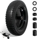 Wheelbarrow Tire 4.80/4.00-8 Flat Free Solid Tire Wheel 14.5 Inch, Replacement Heavy Duty Wheel, with 5.8" and 3.4" Bearings 3" Center Hub, fits Garden Cart, Dolly, Hand Truck, Trailer, Wagon, 1 Pcs