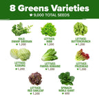 HOME GROWN Lettuce Seeds for Planting - 8 Varieties Non-GMO Heirloom Salad Greens Seeds - 9000+ USA-Sourced Vegetable Seeds for Planting Outdoors, Indoors, Hydroponic Garden